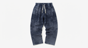 Vintage Washed Fleece Breathable Wide Leg Pants Loose Fit Jogger <b>Trousers</b> <b>Elastic</b> <b>Waist</b> Casual Streetwear - Product Image 3
