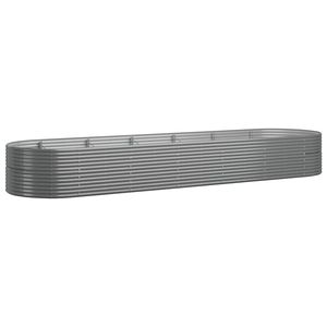 Jardinière surélevée en acier gris thermolaqué 200,8 x 55,1 x 26,8 po - Product Image 2