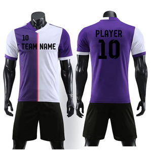 Conjunto de Camiseta y Pantalones Cortos de Fútbol Sublimados, Personalizados, Unisex, 100% Poliéster Elástico, Uniforme de Fútbol para Entrenamiento, Venta al Por Mayor - Product Image 2