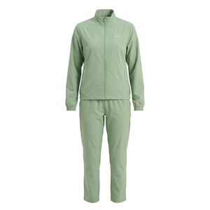 Winter Women's Hooded Solid Fleece 2-Piece Long <b>Set</b> Tracksuit with Short Top and Knee-Length Pants 100% Cotton - Product Image 3