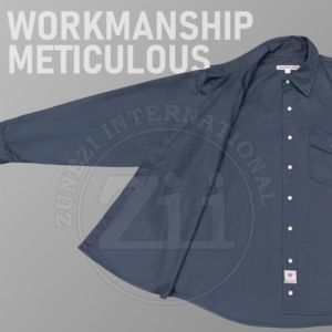 ZUNEZI Anti-Static Work <b>Shirt</b> Regular Fit Factory Workshop Safety Clothing Dark Blue Long Sleeve Heat Resistant 300-500C - Product Image 2