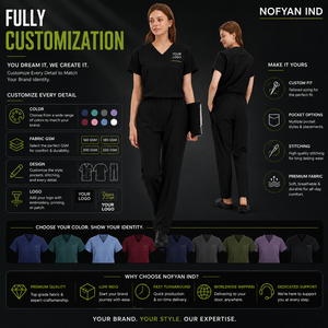 Custom Medical <b>Scrub</b> <b>Sets</b> for Men and Women V Neck Short Sleeve Nurse Uniforms with Jogger Pants Hospital Doctor Suit - Product Image 2