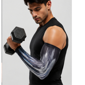 Manchons de compression élastiques unisexes personnalisés avec logo, imprimés tie-dye, écologiques, à séchage rapide, sans coutures, pour sports de plein air - Product Image 2
