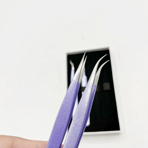 Pinzas Antideslizantes para Extensión de Pestañas al por Mayor, Pinzas de Precisión con Punta de Fibra de Acero Inoxidable para Herramientas de Maquillaje - Product Image 5