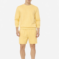 Ensemble de survêtement décontracté pour homme, sweat-shirt à col rond en molleton personnalisé, short, deux pièces, respirant, confortable, tenue de sport