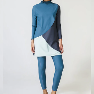 Customize Muslim Swimwear Women Modest Full Coverage Burkini Swimsuit Zippers Front <b>Print</b> 2 Piece Set Quick Dry Stylish <b>Islamic</b> - Product Image 1