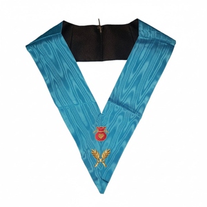 Collier Almoner Rite Français Broderie Machine Soie Naturelle Dentelle Professionnelle Épingle de Sûreté Régalia Cérémoniel Premium - Product Image 5