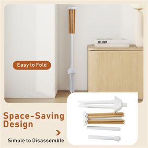 Foldable Bamboo Clothes Drying Rack with 40 Hanger Slots Space Saving Indoor <b>Laundry</b> Drying <b>Stand</b> - Product Image 4