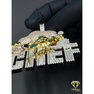 <b>Iced</b> Out Chef Pendant Hip Hop Necklace Custom Bling <b>Chain</b> Luxury Statement Jewelry Gift - Product Image 2