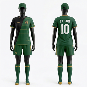 Uniforme de Fútbol Femenino Premium, 155 GSM, Tejido de Poliéster que Absorbe la Humedad, Diseño de Panel en V Azul y Rojo, Logotipo Termosellado - Product Image 5