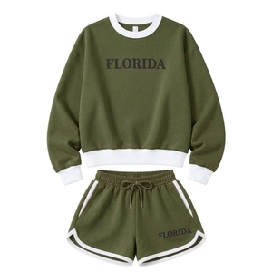 Buy Premium <b>Women</b> Oversized Casual <b>Short</b> Set Crew Neck Sweatshirt and Matching <b>Shorts</b> Trendy Comfortable Two Piece Outfit - Product Image 6