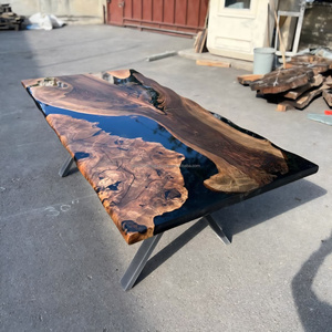 Handmade Live Edge Epoxy Resin <b>Dining</b> <b>Table</b> Custom Size Luxury Wooden <b>Dining</b> Furniture Wholesale - Product Image 3