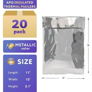 Confezione da 20 scatole e borse isolate in alluminio termico 11x15 avvolti in alluminio per la spedizione a freddo - Product Image 2