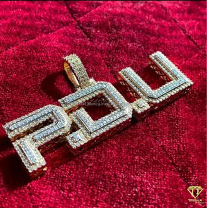 Custom " PDU " <b>Name</b> <b>Chain</b> Bling Pendant Gold Finish Hip Hop Necklace Trendy Jewelry Gift - Product Image 3