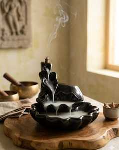 Brûleur d'encens en céramique Cascade, fontaine à fumée, diffuseur - Product Image 4