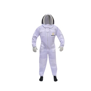 Combinaison d'apiculture professionnelle en coton - Anti-piqûres avec voile de protection, capuche ventilée et deux paires de gants - Product Image 1