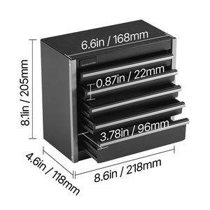 Heavy Duty 8.6 Inch Portable <b>Metal</b> <b>Tool</b> <b>Box</b> with 5 Drawers Small <b>Tool</b> Chest EVA Liners and PP Feet Pads - Product Image 3