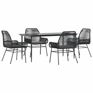 Ensemble de salle à manger de jardin noir et gris foncé - Product Image 2