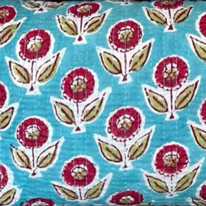 Boho Floral Block Print Quilted Cotton <b>Toiletry</b> Bag Set of 3 Sizes Multi Function Cosmetic Travel <b>Storage</b> Gift Daily Use Unisex - Product Image 4