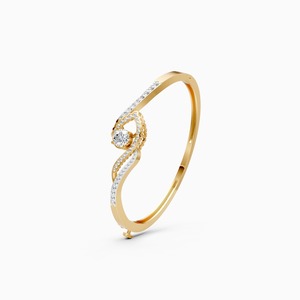 Bracelet Kada en diamant cultivé en laboratoire Divine Curl avec diamants de 2,03 carats en or jaune 9 carats, or blanc, or rose - Product Image 2
