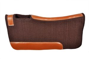 Tapis de selle en feutre de laine occidental personnalisé, équipement d'équitation de qualité supérieure avec renforts en cuir, vente en gros, fabricant d'usine - Product Image 1