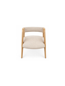 Fauteuil moderne en bois massif avec assise et dossier rembourrés, design scandinave pour salle à manger, café et restaurant - Product Image 5