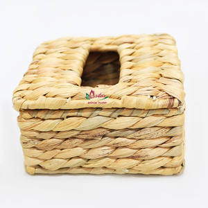 Caja de pañuelos de jacinto de agua natural cuadrada de alta calidad, artesanías hechas a mano para el hogar y la Oficina - Product Image 2