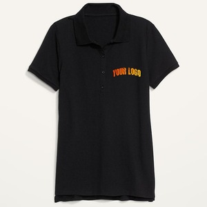 Polo de Golf para Mujer, Personalizable con Logotipo, Manga Corta, 100% Poliéster, Secado Rápido, Alta Calidad, al por Mayor, Estilo Deportivo, Color Negro - Product Image 1
