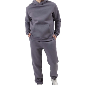 Conjuntos Deportivos Personalizados con Logotipo OEM para Hombre, Traje Deportivo Holgado, Ropa de Entrenamiento para Hombre, Conjunto de Sudadera con Capucha y Pantalones Deportivos Lisos para Hombre - Product Image 2