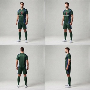 New Customized XL Adult Unisex Football Jerseys Sets Soccer <b>Kit</b> 100% Polyester Quick Dry Anti-UV Breathable Training Uniforms - Product Image 2
