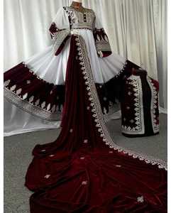 LOW MOQ Afghani Dress For Formal <b>Wedding</b> Party Breathable Long Sleeves Afghani Style <b>Wedding</b> Dresses For Women With Velvet <b>Shawl</b> - Product Image 4