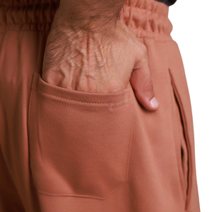 Men Mid Waist <b>Colored</b> Breathable Fleece Relaxed Cuff Pants Elastic Drawstring Trousers Soft Casual Comfort Fit Brown Daily Wear - Product Image 2