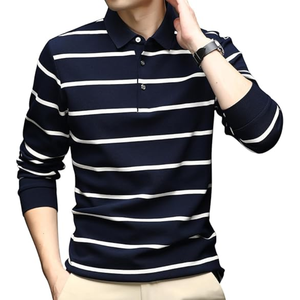 Chemise décontractée à col boutonné pour homme, rayée, à manches longues, en coton 100% respirant, tissée et délavée - Product Image 4