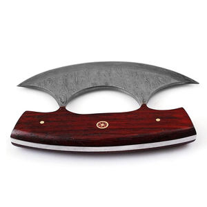 Couteau à pizza industriel en acier Damas de haute qualité, personnalisable avec logo, antidérapant, manche en bois, support OEM - Product Image 2