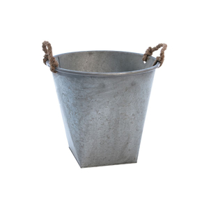 Maceta Ovalada de Metal Galvanizado Hecha a Mano, Decoración Rústica Vintage, Pequeños Recipientes Decorativos para Vino con Asas - Product Image 4