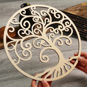 Décoration murale en bois Arbre de Vie, sculpture artistique à suspendre pour la maison et le jardin, cadeau de pendaison de crémaillère - Product Image 4