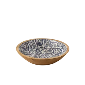 Tazón de madera para servir con estampado tropical, diseño bohemio para servir comida, regalos, cocina, comedor y uso doméstico. - Product Image 3
