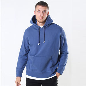 Sudadera con Capucha Azul Oversize de Forro Polar Grueso, Estilo Casual Urbano, Lisa, Personalizable con Logotipo - Product Image 5