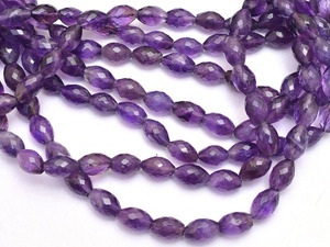 Amethyst 8x12mm Tube Faceted <b>Beads</b> Natural Amethyst Semiprecious Gemstone Rice Briolette <b>Loose</b> <b>Beads</b> For Jewelry Making Supplies - Product Image 3