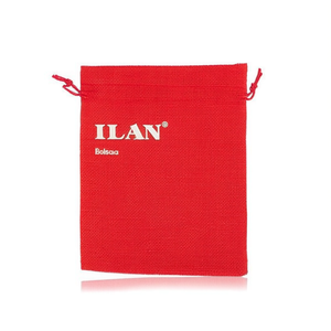 Sacchetto regalo in tela di juta rossa Ilan 9x12 cm 3 pezzi per regali - Product Image 2