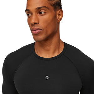 T-shirt de compression noir pour homme – Vêtement de sport et d'entraînement avec extensibilité confortable - Product Image 4