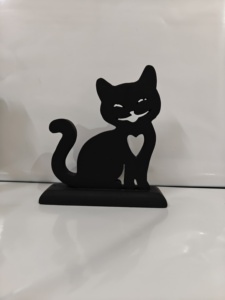 Gato de Halloween, gato negro, gato artesanal, gato grabado con láser, gato de pie - Product Image 2