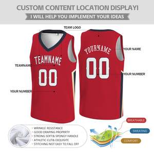 Maillots de basket-ball d'été personnalisés imprimés par sublimation, légers, respirants, 100% polyester, sans manches, antibactériens - Product Image 5