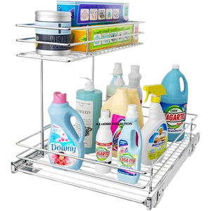 Estante Organizador de Pared de Metal y Hierro con Diseño Admirable, con Estante para Especias de Vidrio, para Almacenamiento, Color Negro, 2 Niveles - Product Image 4