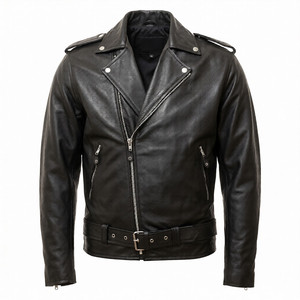 เสื้อแจ็คเก็ตหนังแท้พรีเมียมสำหรับผู้ชาย แฟชั่นฤดูหนาวสุดเท่ห์ วัสดุนุ่ม ทนทาน สไตล์คลาสสิก สตรีทแวร์ - Product Image 1