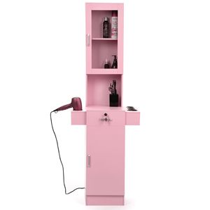 Supporto rosa barbiere stazione acconciatura per capelli porta in vetro a 3 livelli ripiano armadio cassetto asciugatrice porta attrezzi salone Spa bellezza - Product Image 5