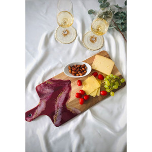 Planche à découper en bois avec résine époxy motif vague océanique, plateau de charcuterie et plateau à fromage de luxe pour cuisine de maison de plage - Product Image 4