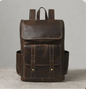 Mochila Ecológica Ligera de Cuero Genuino con Compartimento para Portátil para Senderismo, Gimnasio y Escuela - Product Image 3