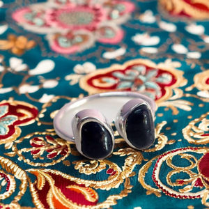 Anillo de plata unisex, piedra preciosa de turmalina negra natural, estilo étnico, certificado de terceros para regalos de fiesta de compromiso de boda - Product Image 5