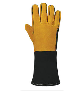 Gants de soudure en cuir avec paume et doigts cousus, résistants à la chaleur, antidérapants et durables - Product Image 2